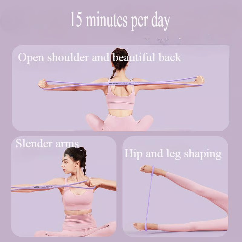 Bandas de resistencia, bandas elásticas de ejercicio en forma de 8 para hombres y mujeres