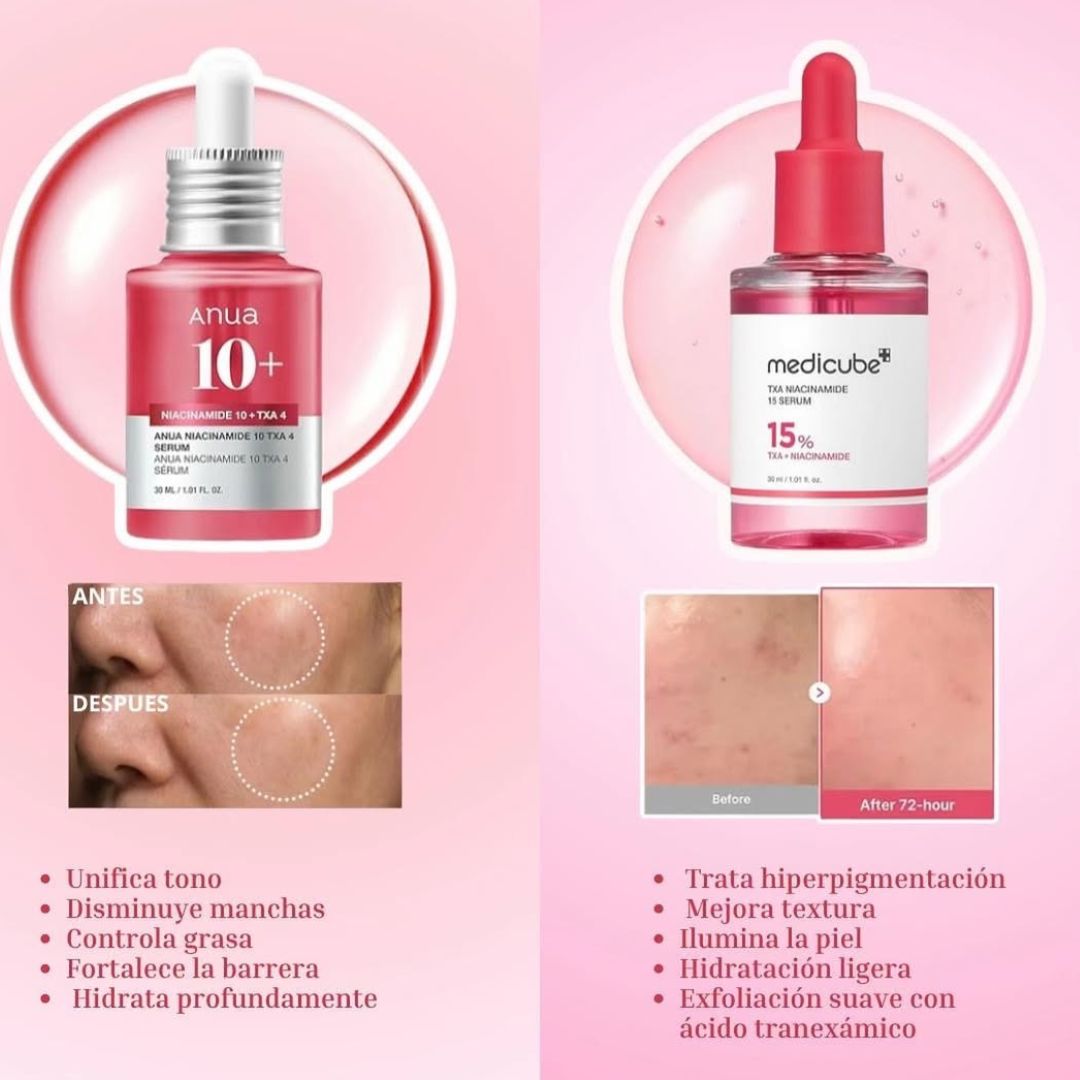 Anua & Medicube™ La dupla más poderosa para reducir manchas, iluminar y fortalecer tu piel.