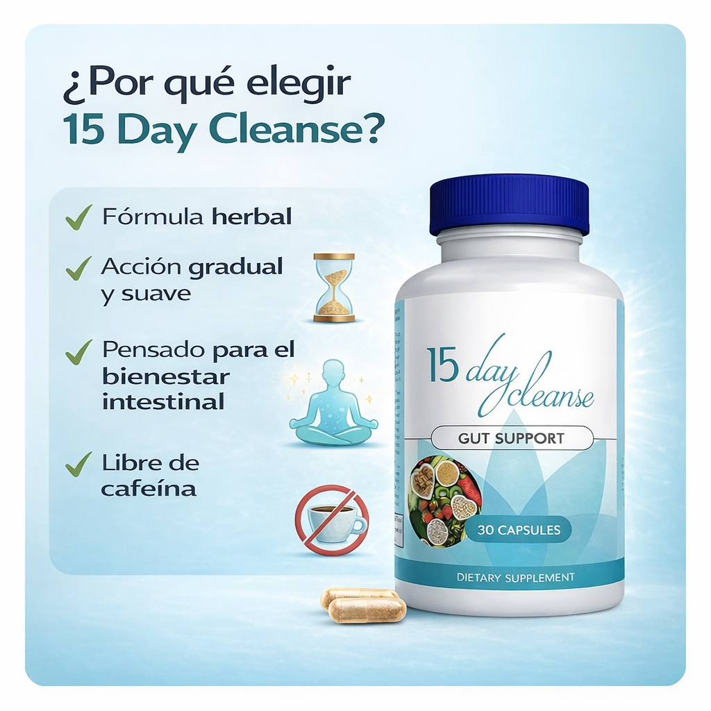 15 Day Cleanse – Apoyo Digestivo para Sentirte Más Liviana y Cómoda