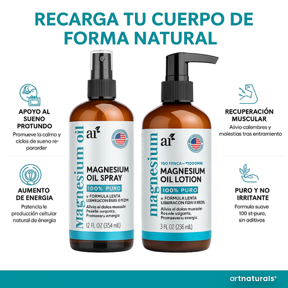 Aceite y spray de magnesio con aloe vera