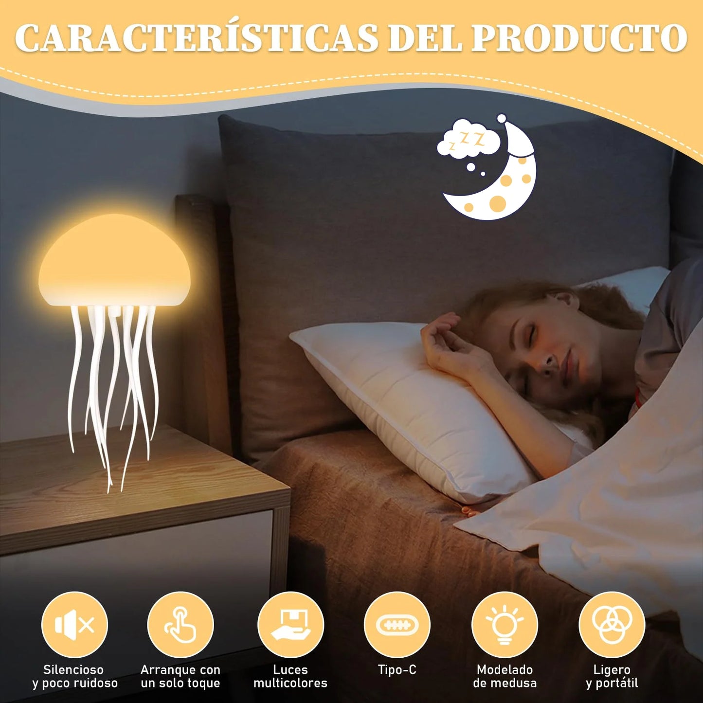 Calmaya™ Lampara de Medusa con movimiento