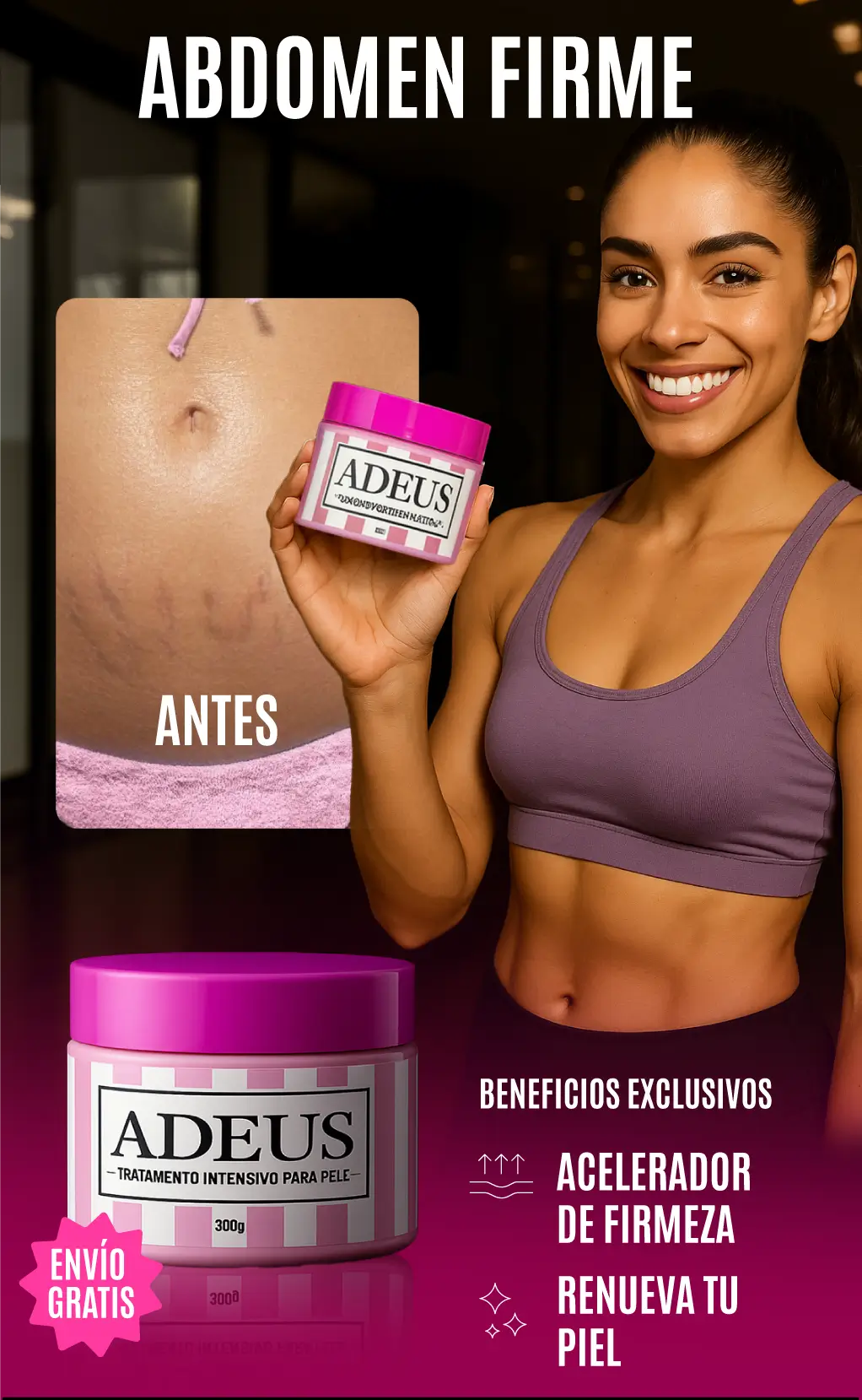 ADEUS® – Crema Corporal Reafirmante y Anti-Estrías